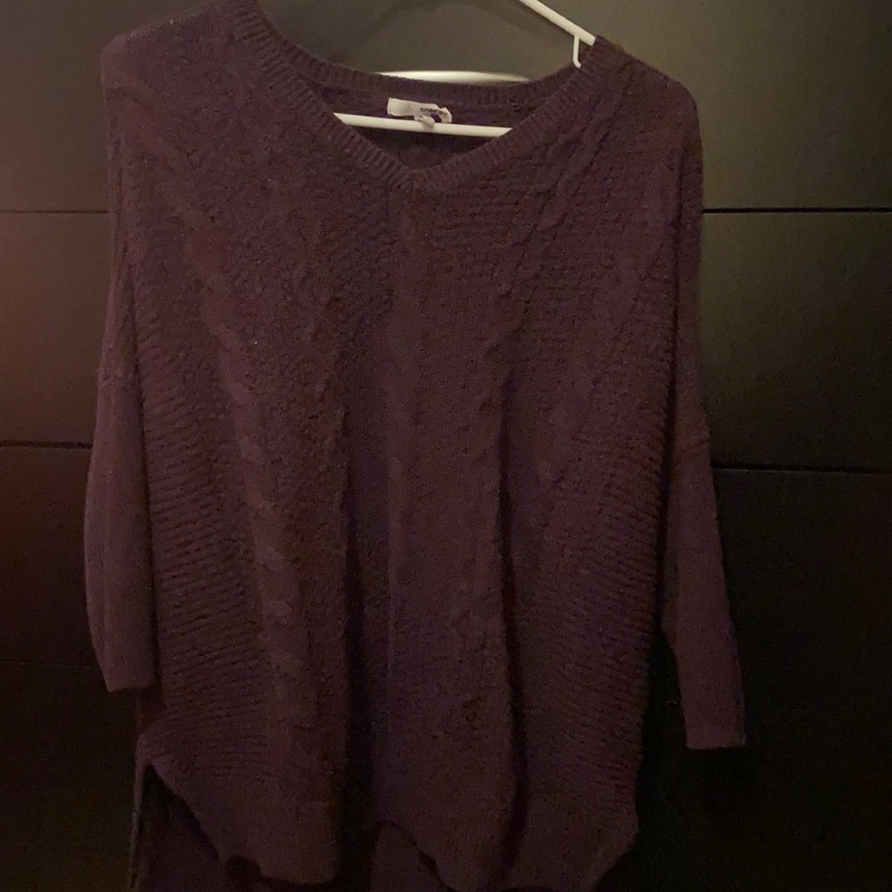casual slouchy women’s plum sweater